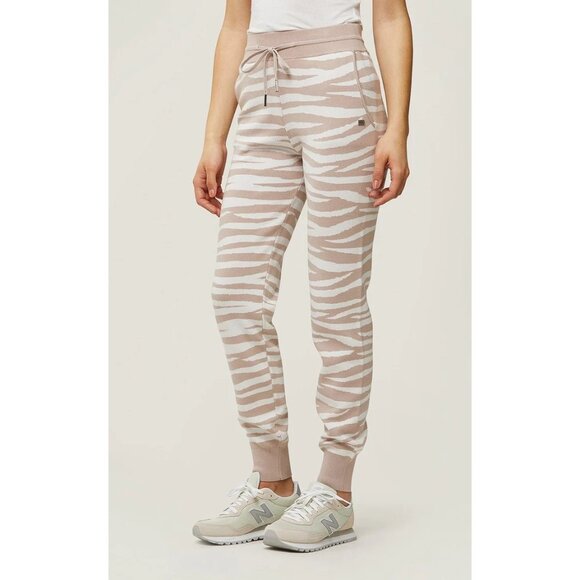 NWT Soia and Kyo taupe pink and white zebra print trackpants, M - Picture 12 of 15